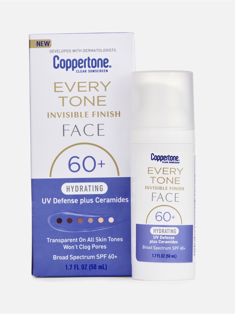Coppertone Every Tone Invisible Hydrating UV Defense Face Sunscreen SPF 60+